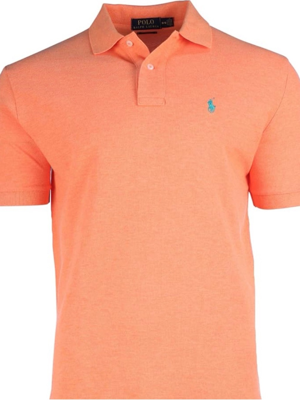 Polo by Ralph Lauren Men's coral acid wash custom Fit Polo Shirt